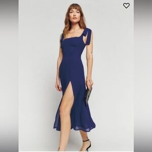 Reformation Twilight Navy Blue Dress